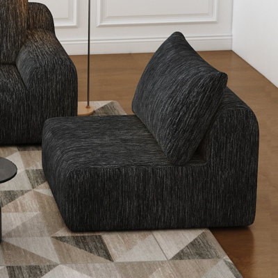 26.5"  Corduroy Armless Compression Module Sofa No Assembly Required