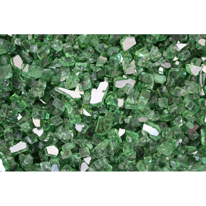 Green Reflective Fire Pit Glass, 10 lbs
