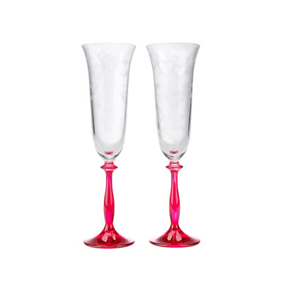 Ensemble de 6 verres à champagne en cristal Crystal Bohemia