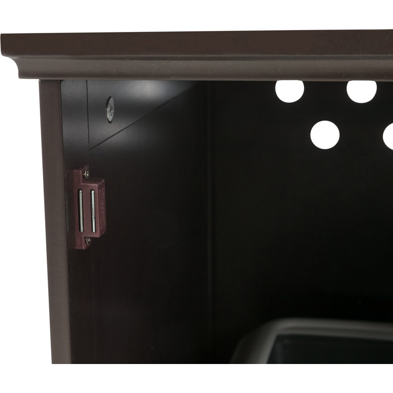 Espresso Brown Wooden Cat Litter Box Enclosure Side Table