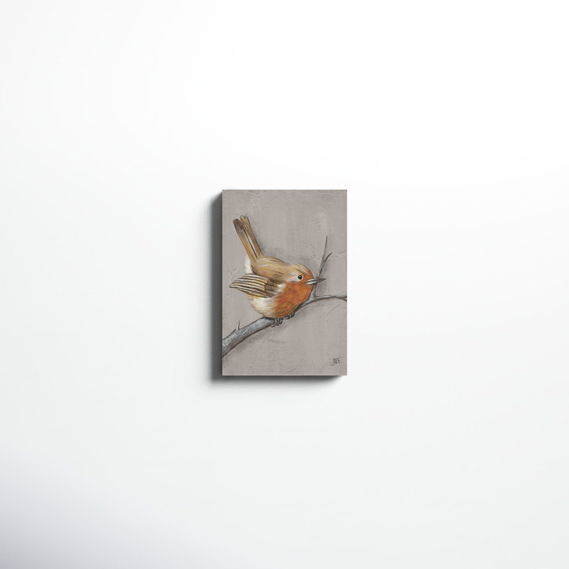 «Winter Bird II», peinture sur toile, H 18 po x l 12 po