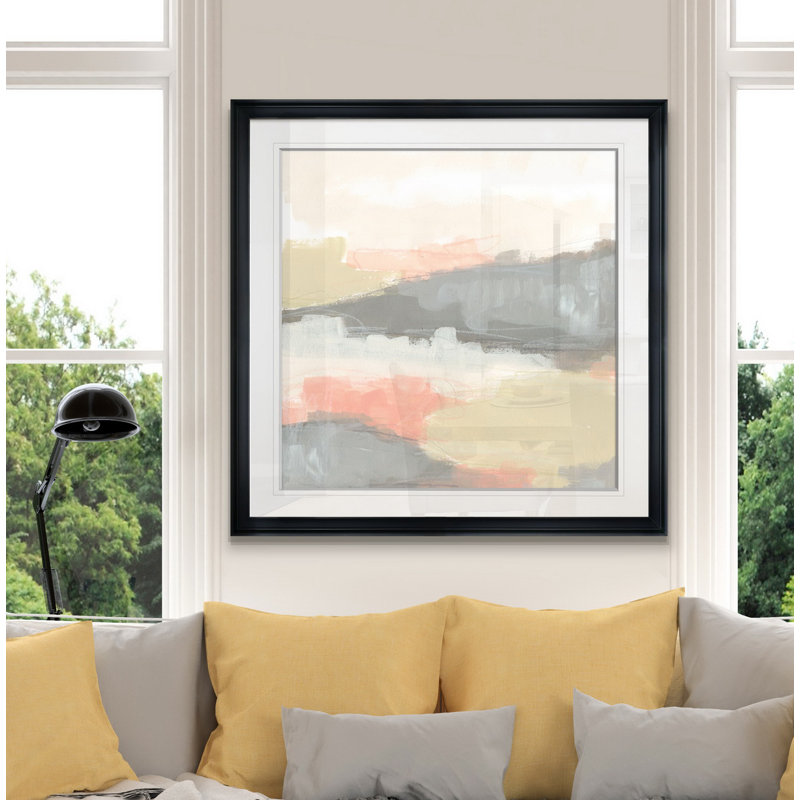 " Valley Haze II ", 24" H x 24" W x 1.5" D, Black Framed