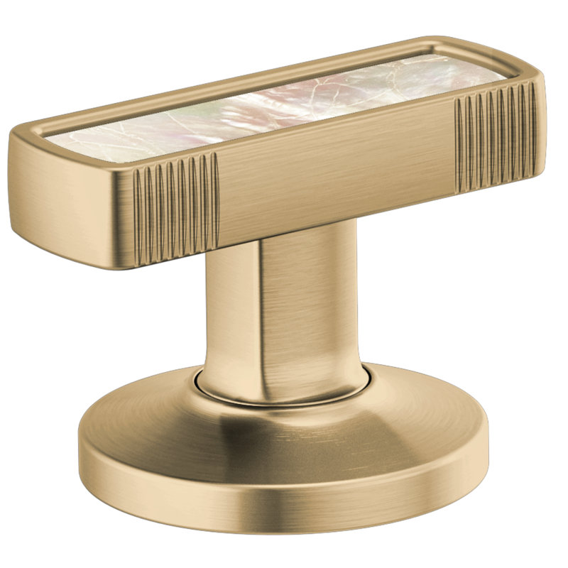 Kintsu® Widespread Lavatory Faucet with Arc Spout, 1.5 GPM, Luxe Gold, Knob Handle with Mother of Pearl Inlay