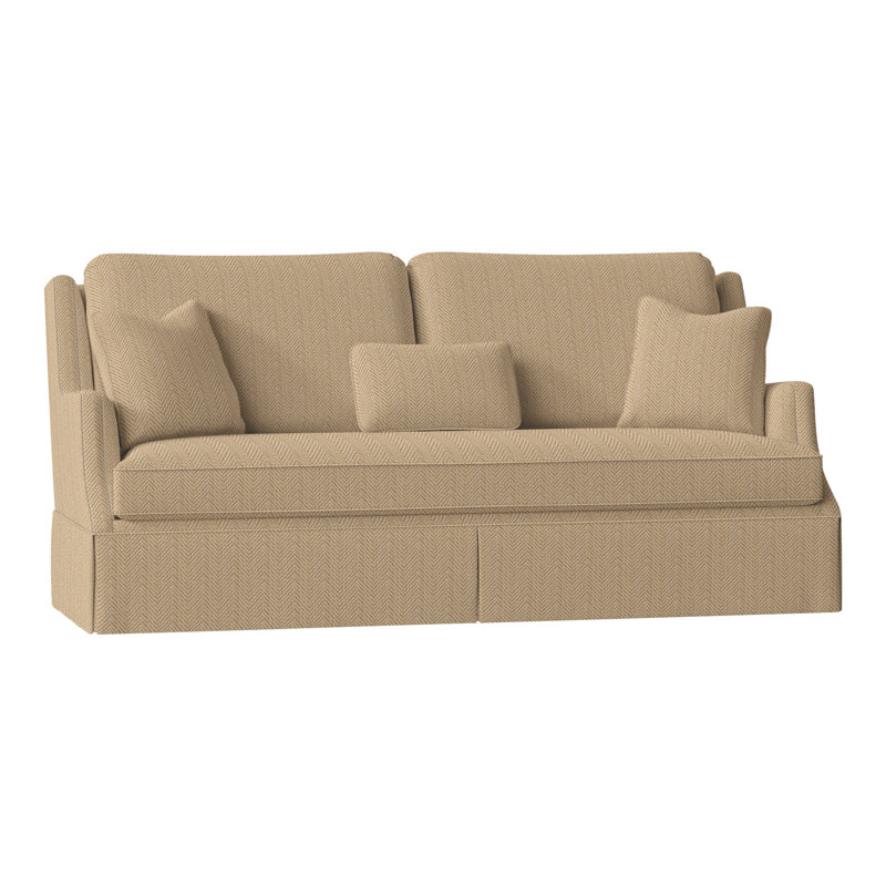 Savannah 87.5" Chenille Round Arm Sofa with Reversible Cushions, Perigold Posh Oat