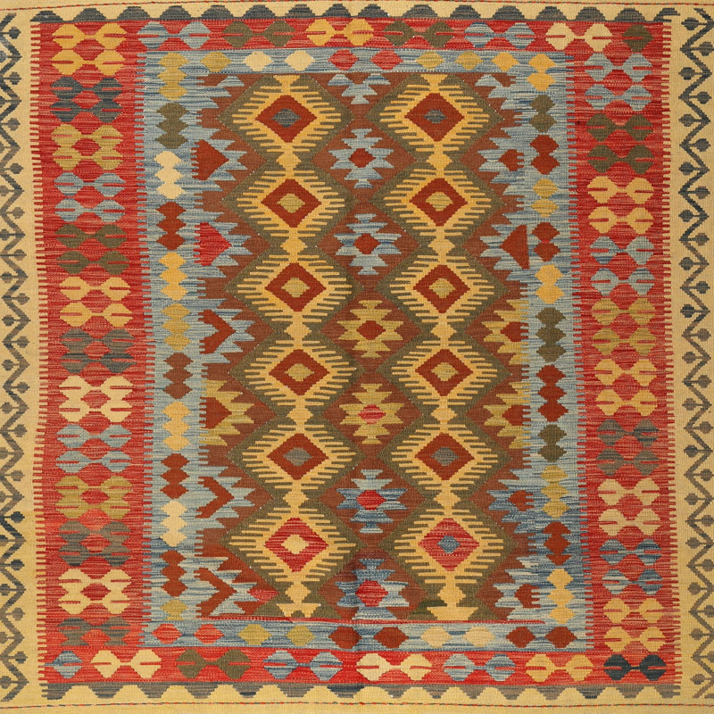 Tapis décoratif brun sud-ouest Zimmermann, Carré 6 pi