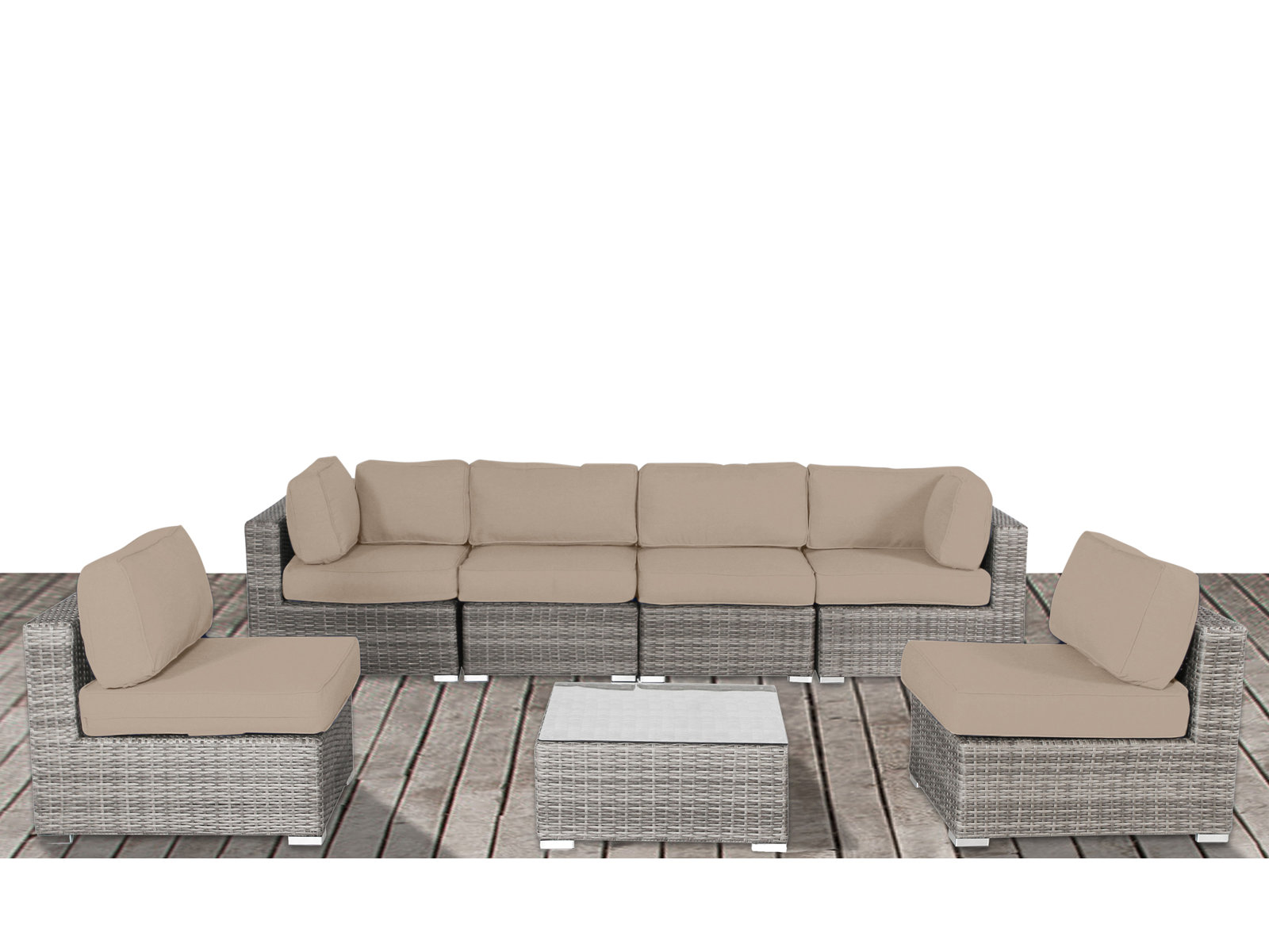Tonioni 6-Person Sunbrella® Patio Seating Group, Heather Beige Sunbrella®