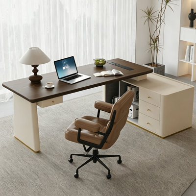 Bureau de direction 70,87 "moderne et minimaliste en forme de L