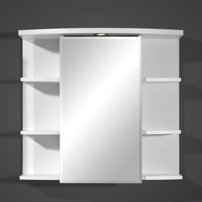 Spital 70mm W 65mm H Surface Medicine Cabinet Mirror 6 Fixed