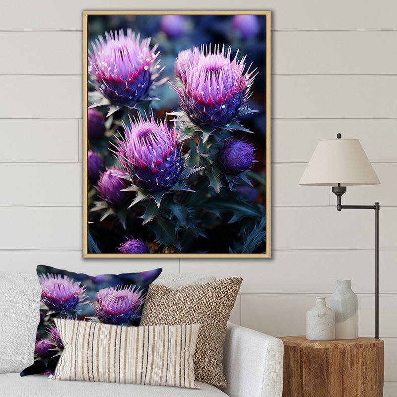 Impression sur toile Fairvale mauve majestueux I sur toile, Cadre naturel flottant, H 44 po x l 34 po x P 1,5 po