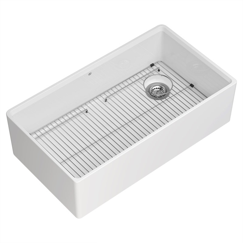 Etre 36 x 20 Single Bowl FFC Sink With Grid Drain, Canvas White