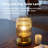 Modern Glass Table Lamp With Ribbed Shade, Small Nightstand Lamp For Bedroom And Living Room, Plug-In Desk Light With Dimmable 3-Color Changing Feature
