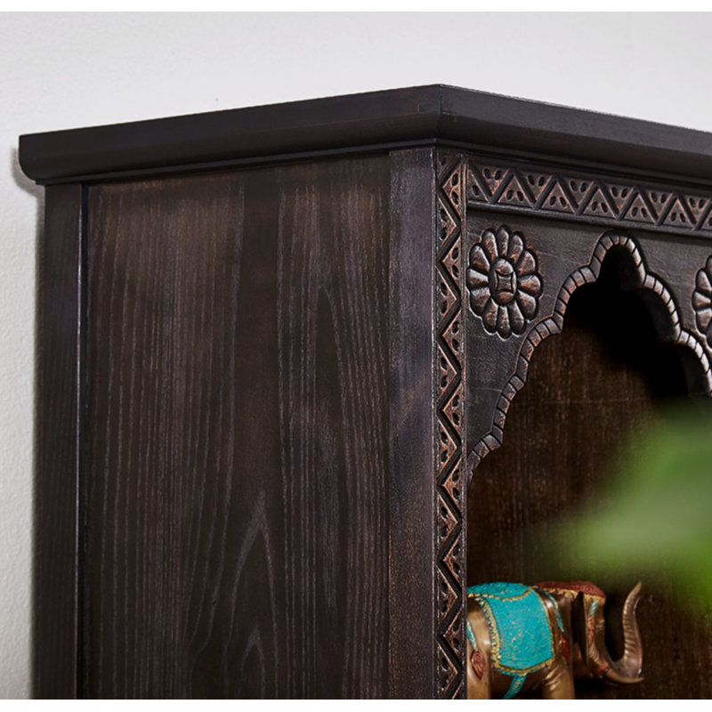 Solid Wood Accent Cabinet, Deep Coffee