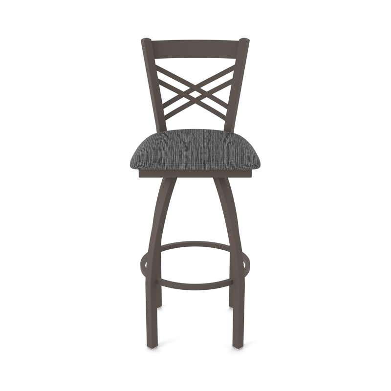 Catalina 36" Swivel Bar Stool, Bronze, Fabric-Graph Coal