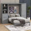 Grand lit escamotable mural avec garde-robe supplémentaire-457646706