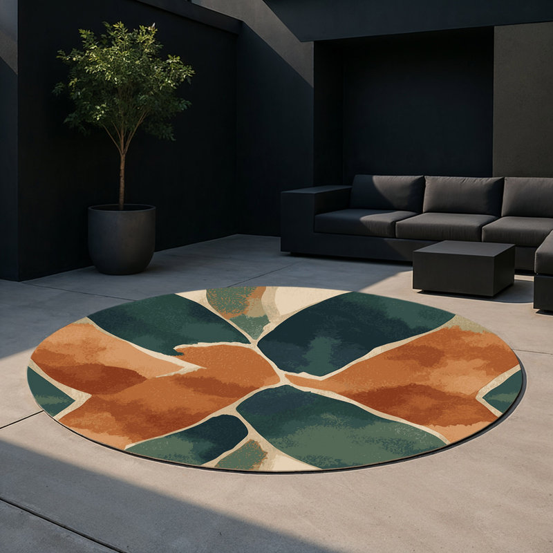 Rustic Rhythms Indoor And Outdoor Area Rug, Round 5'