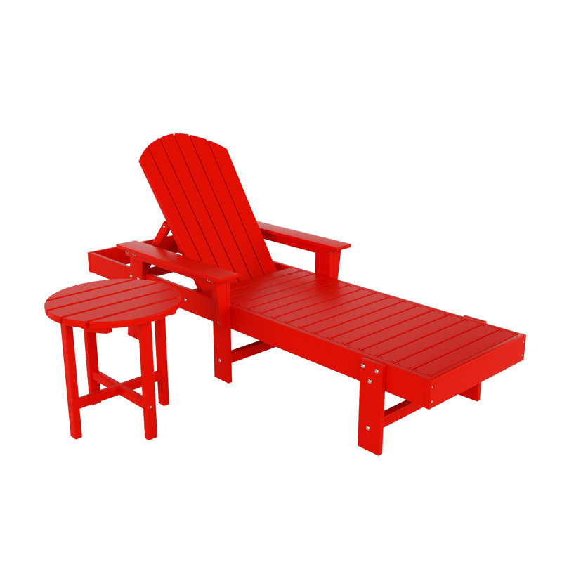 Chaise longue inclinable longue Altura 77,6 po, Rouge