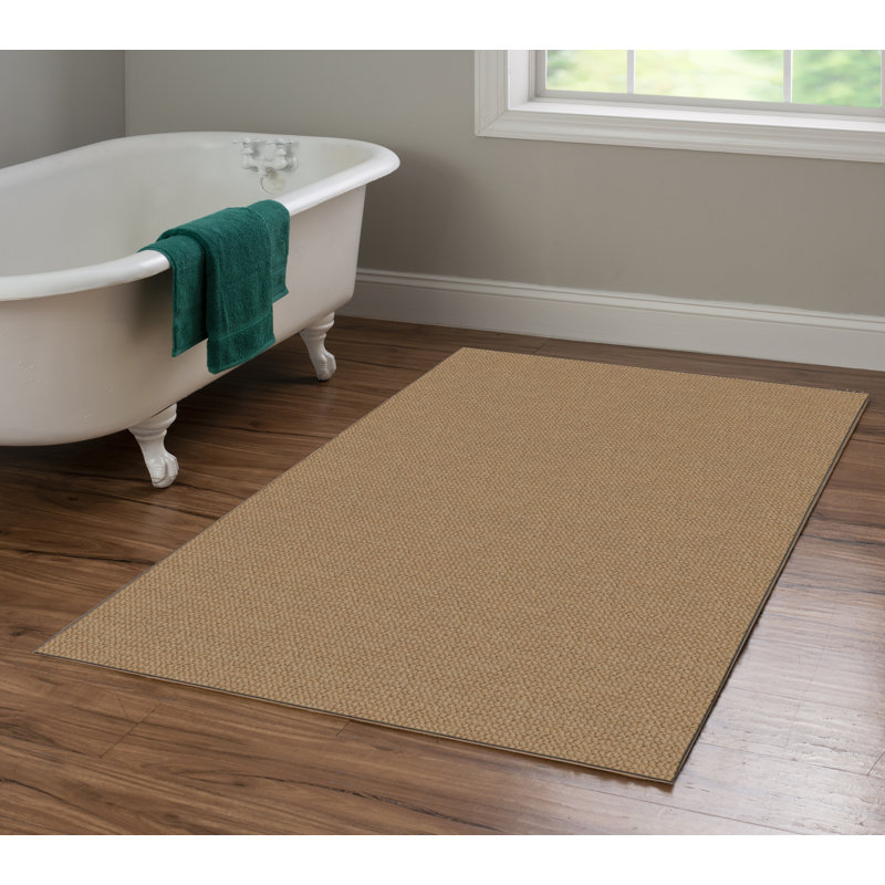 Tapis brun en laine touffeté à la main, Rectangle 3 pi x 5 pi