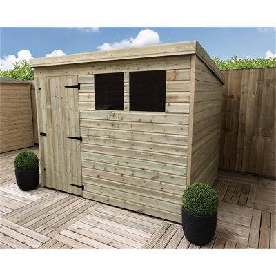 Jailil 7 ft. W x 6 ft. D Solid Wood Garden Shed