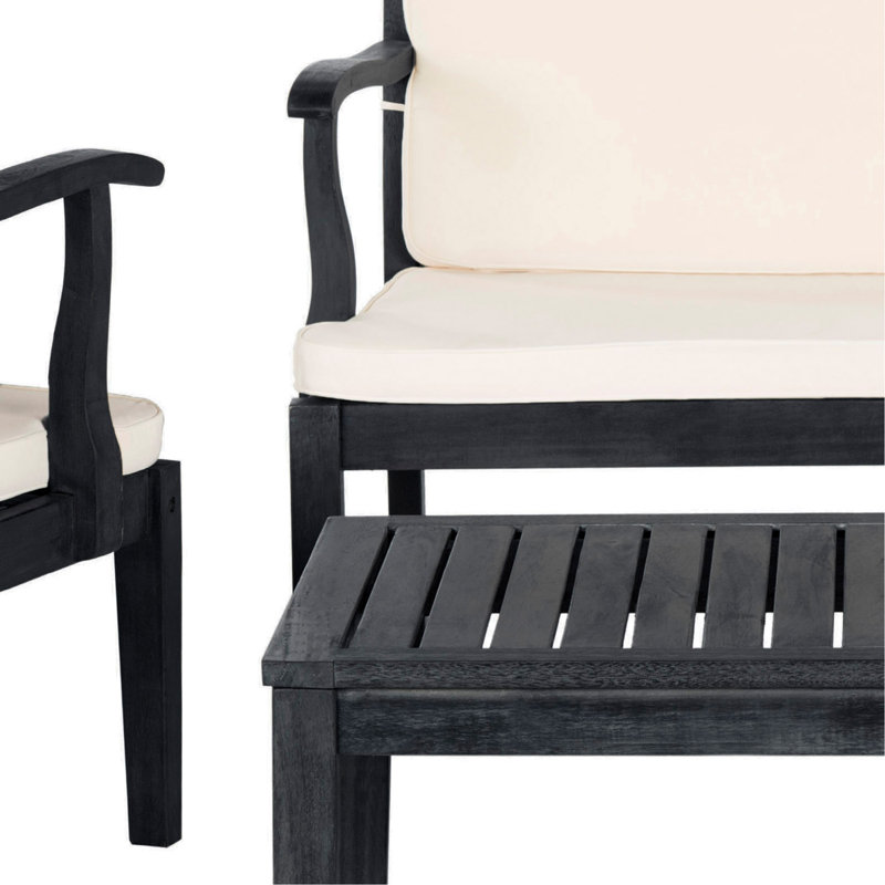 Tamaar Acacia 4 - Person Patio Conversation Set with Cushions, Dark Slate Gray