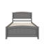 Lit plateforme simple en bois avec tête de lit-1196975908