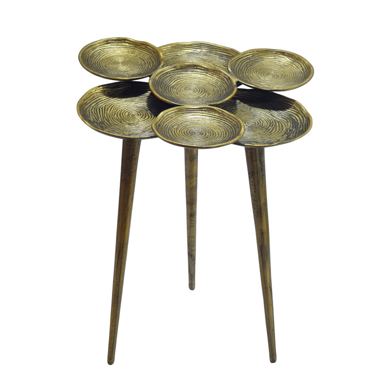 Round Gold Aluminium Side Table