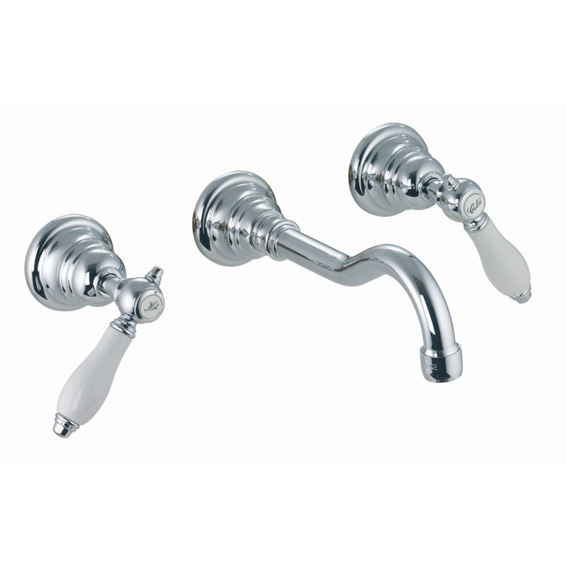 Robinet de salle de bain mural Herend, Chrome