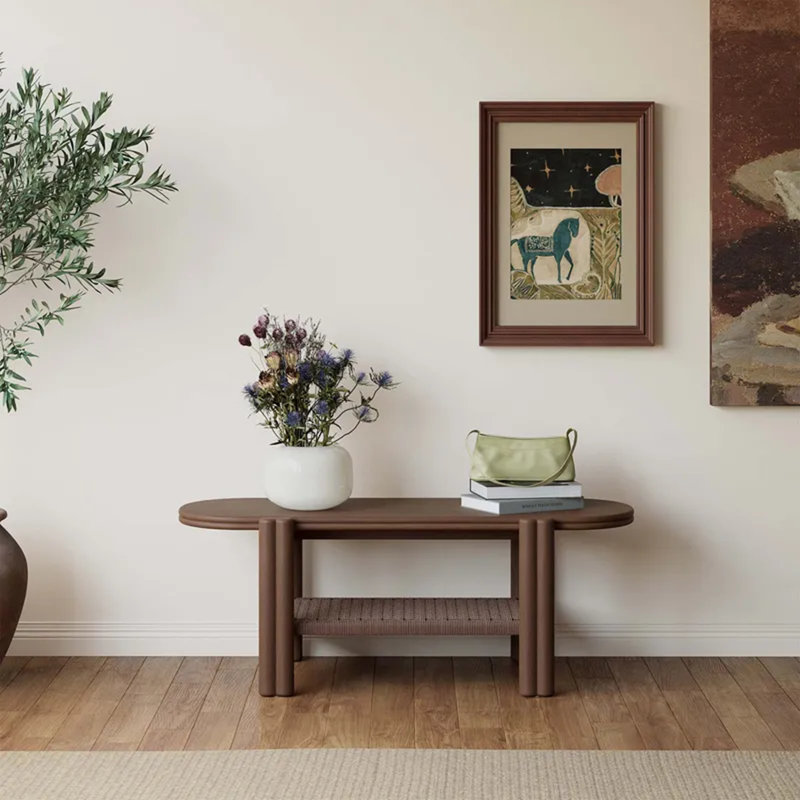 Banc de rangement (47,2 po), H 18,11 po x l 47,27 po x P 15,74 po, Marron foncé