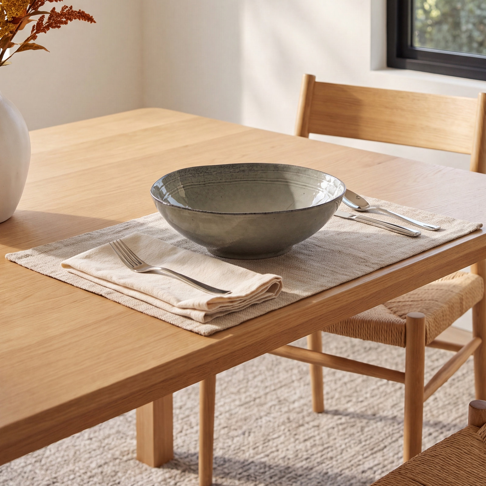 Meza Ceramic Dining Bowl, Gray