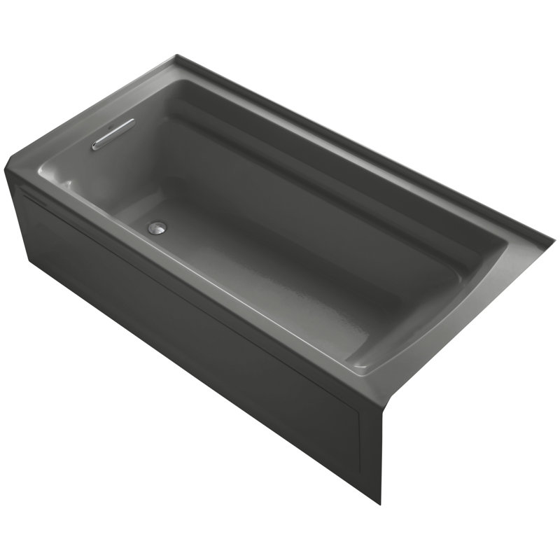 Archer 72" x 36" Soaking Bathtub, Thunder Gray, Left