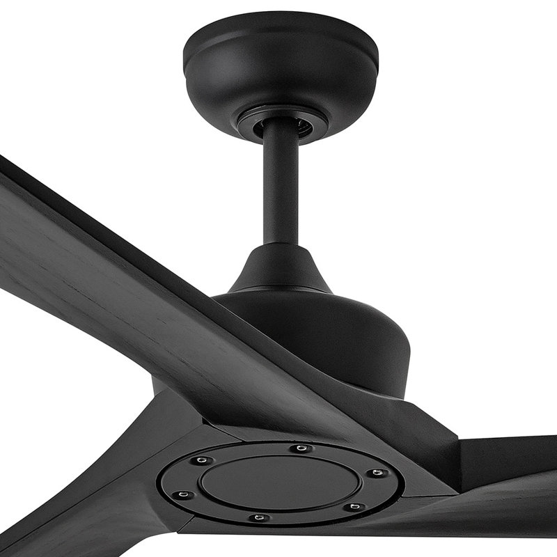 Hinkley Sculpt 60" Integrated LED Smart Ceiling Fan w/ HIRO remote, Matte Black, Black