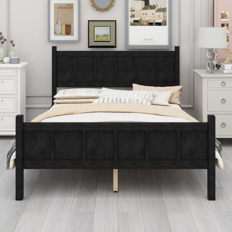 Structure de lit minimaliste de style Shaker, Noir