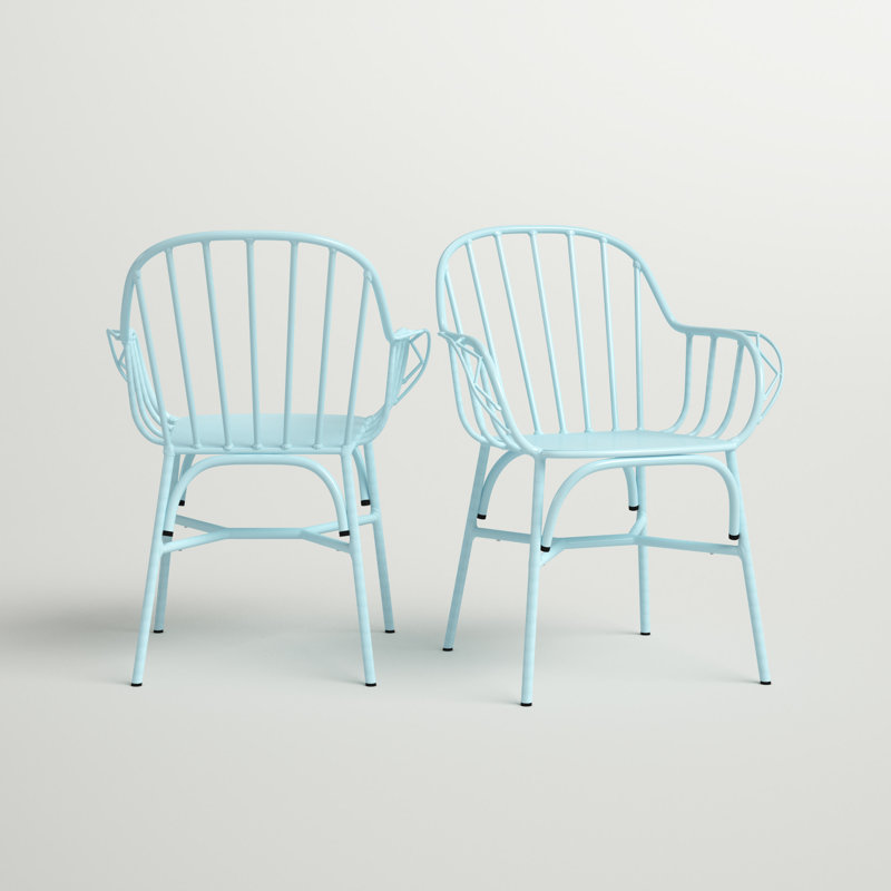 2 chaises de patio empilables Payson, Bleu pastel