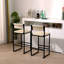 Ensemble de 2 tabourets de bar en papier tissé à la main avec repose-pieds pour îlot de cuisine et salle à manger-455605640