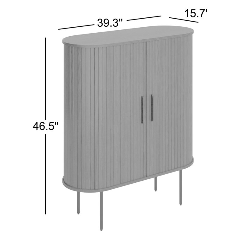 Armoire d'appoint 2 portes avec portes tambour Iris , Chêne fumé