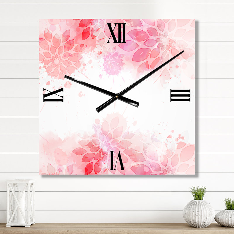 Horloge murale fleurs abstraites II, Moyen