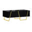 Table basse rectangulaire brillante avec rangement
