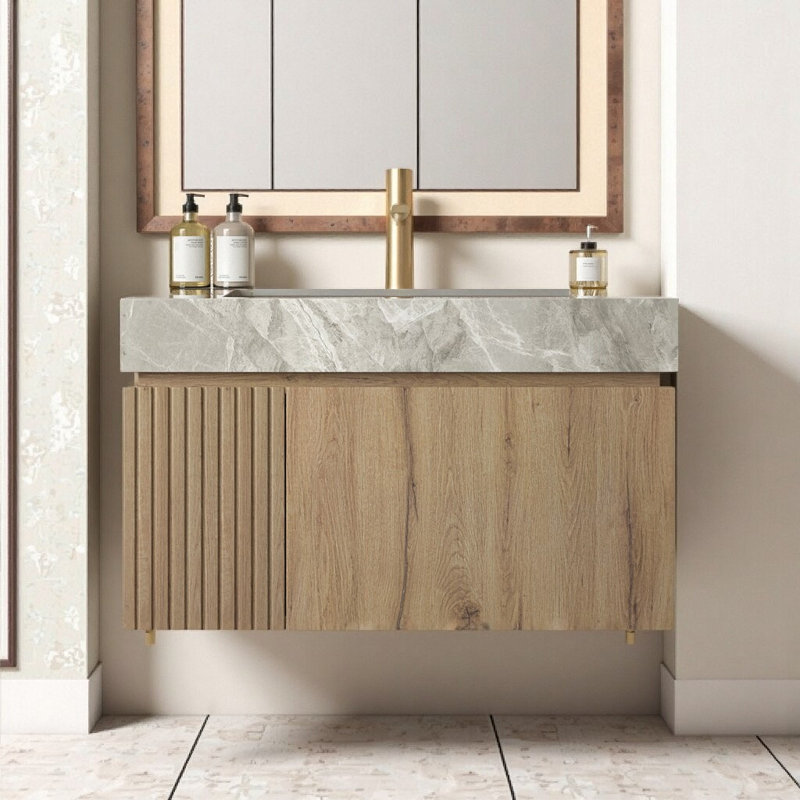 Meuble-lavabo flottant moderne avec lavabo 30 po Modern, 30", Chêne