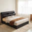 Bakki PU Upholstered Hydraulic Bed With Concealed Headboard Storage, Bed Box Storage-1636888782-1618607262
