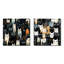 Motif abstrait de chats noirs et blancs - animaux, ensemble de 2 collages carrés-1636929513-1636929512
