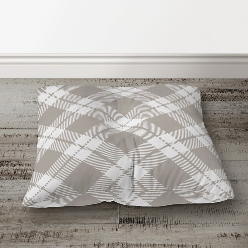  Coussin de sol écossais, Gris / blanc