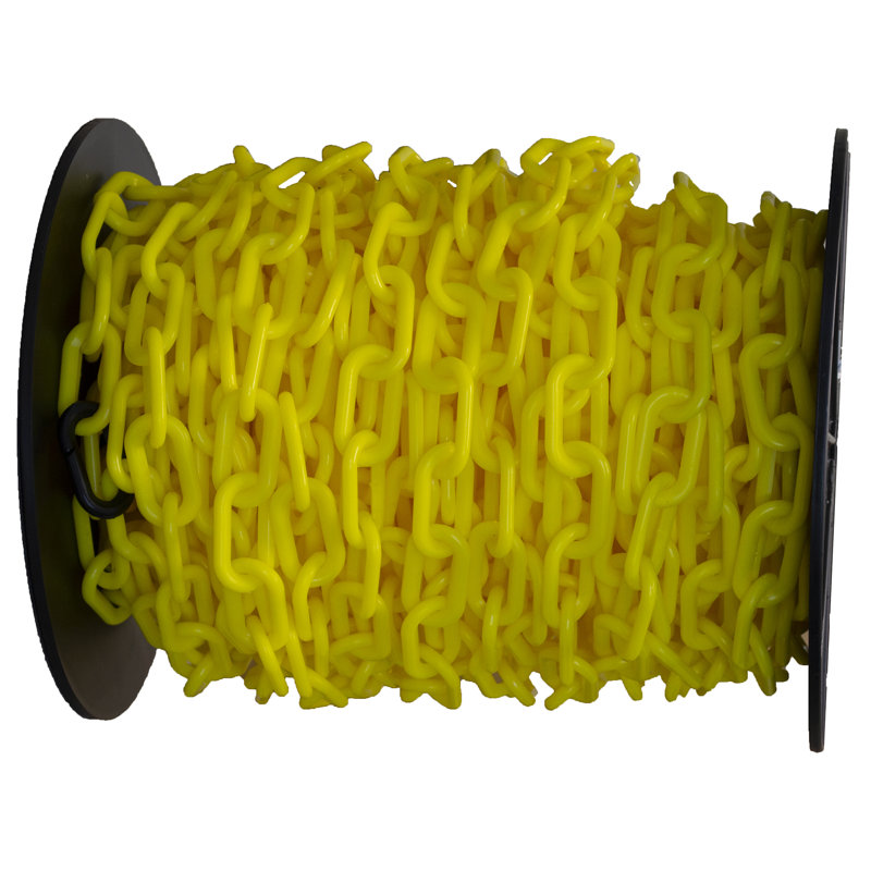 Enrouleur de chaîne en plastique, H 2,12 po x l 1200 po x P 0,29 po, Jaune