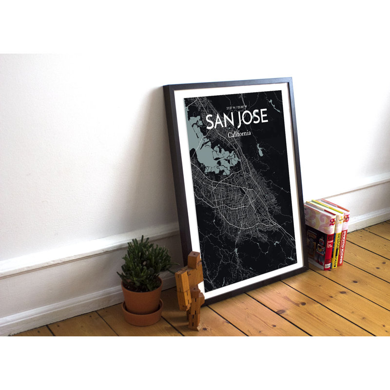 San Jose City Map - No Frame Print, 43.2cm H x 27.9cm W x 0.13cm D