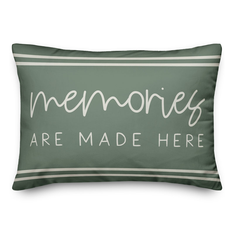 Outdoor Reversible Throw Pillow, Green