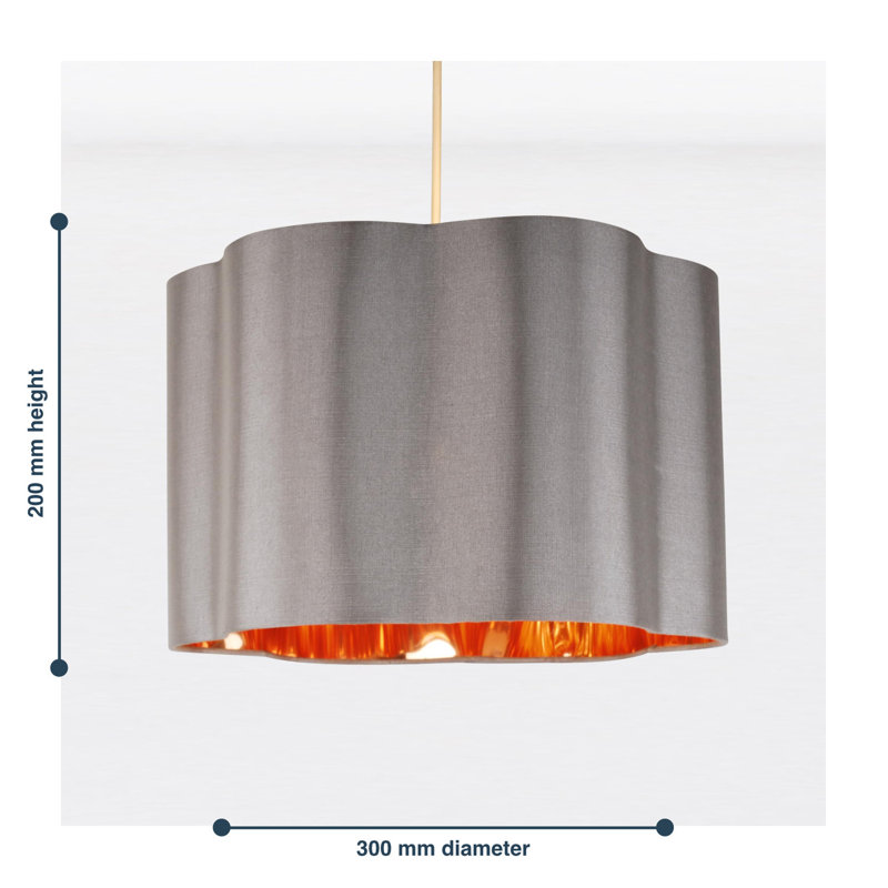 20cm H Cotton Drum Pendant Shade ( Uno ), Grey
