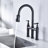 Matte Black Kitchen Faucet With Pull-Down Design - Dual Handle Control For Optimal Water Flow And Temperature 360-Degree Rotating High Nozzle Broadened Cleaning Scope Brass Fabrication Longevity-1242365717