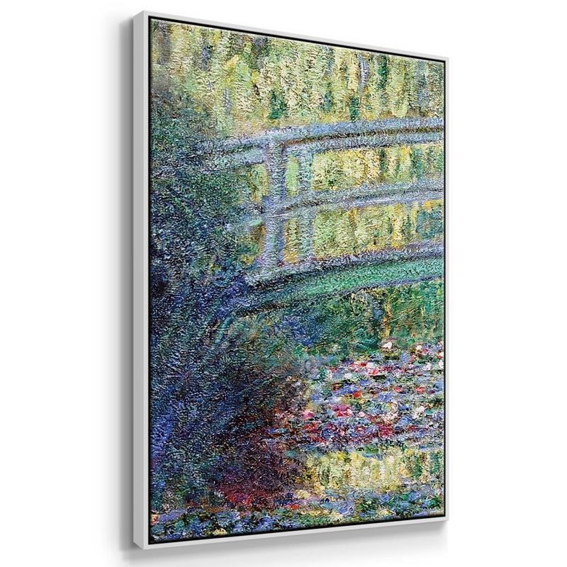 Le pont japonais (l'eau, 3 pièces), Blanc, H 24 po x l 48 po x P 2 po