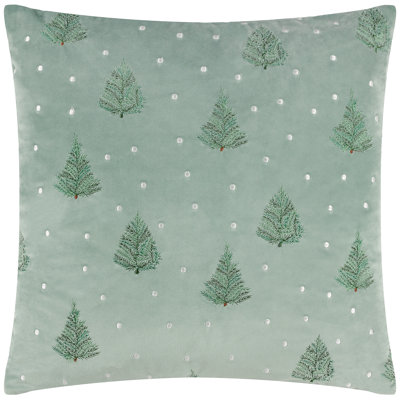 Floral Green Square Throw Cushion