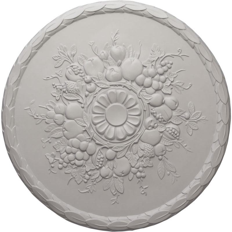 Médaillon de plafond Endurathane Bellona, P 23 5/8 po x P 3 5/8 po x P 1 1/8 po (convient aux auvents jusqu'à 3 5/8 po), fini étain peint à la main