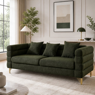 Sectional Sofa, Living Room Comfort Fabric Sectional Sofa-Deep Seating Sectional Sofa