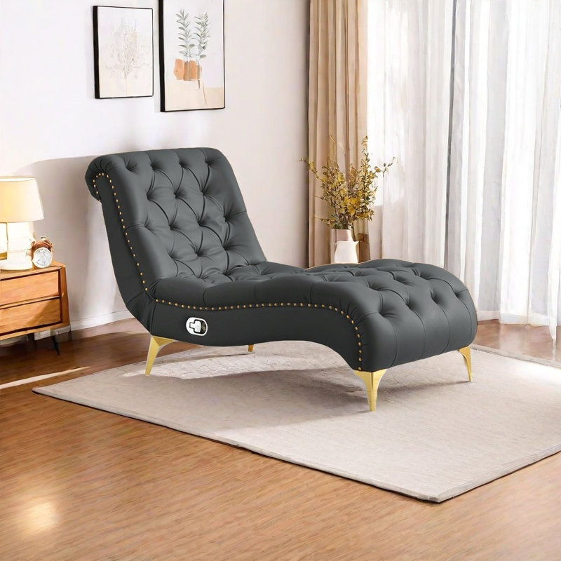 Chaise réglable, Similicuir gris foncé